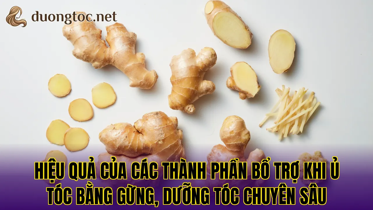 Hiệu quả của các thành phần bổ trợ khi ủ tóc bằng gừng, dưỡng tóc chuyên sâu