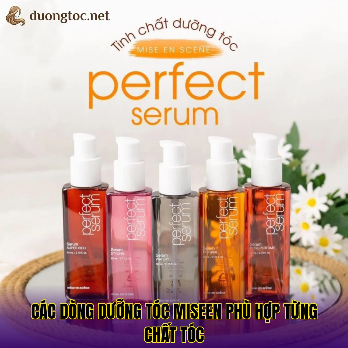 Các dòng dưỡng tóc Miseen phù hợp từng chất tóc
