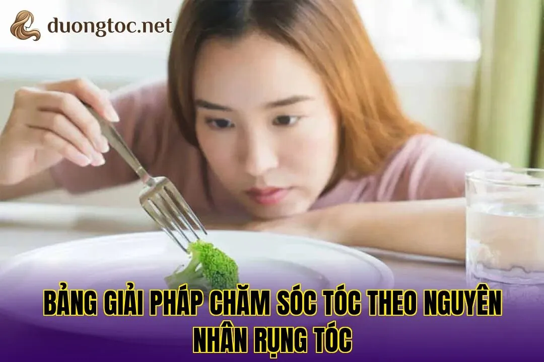 Bảng giải pháp chăm sóc tóc theo nguyên nhân rụng tóc