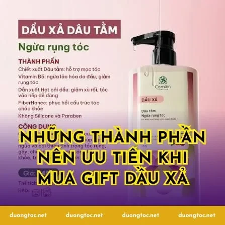 Những thành phần nên ưu tiên khi mua gift dầu xả
